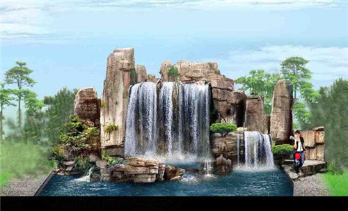 假山噴泉水景